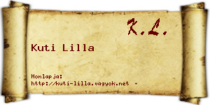 Kuti Lilla névjegykártya